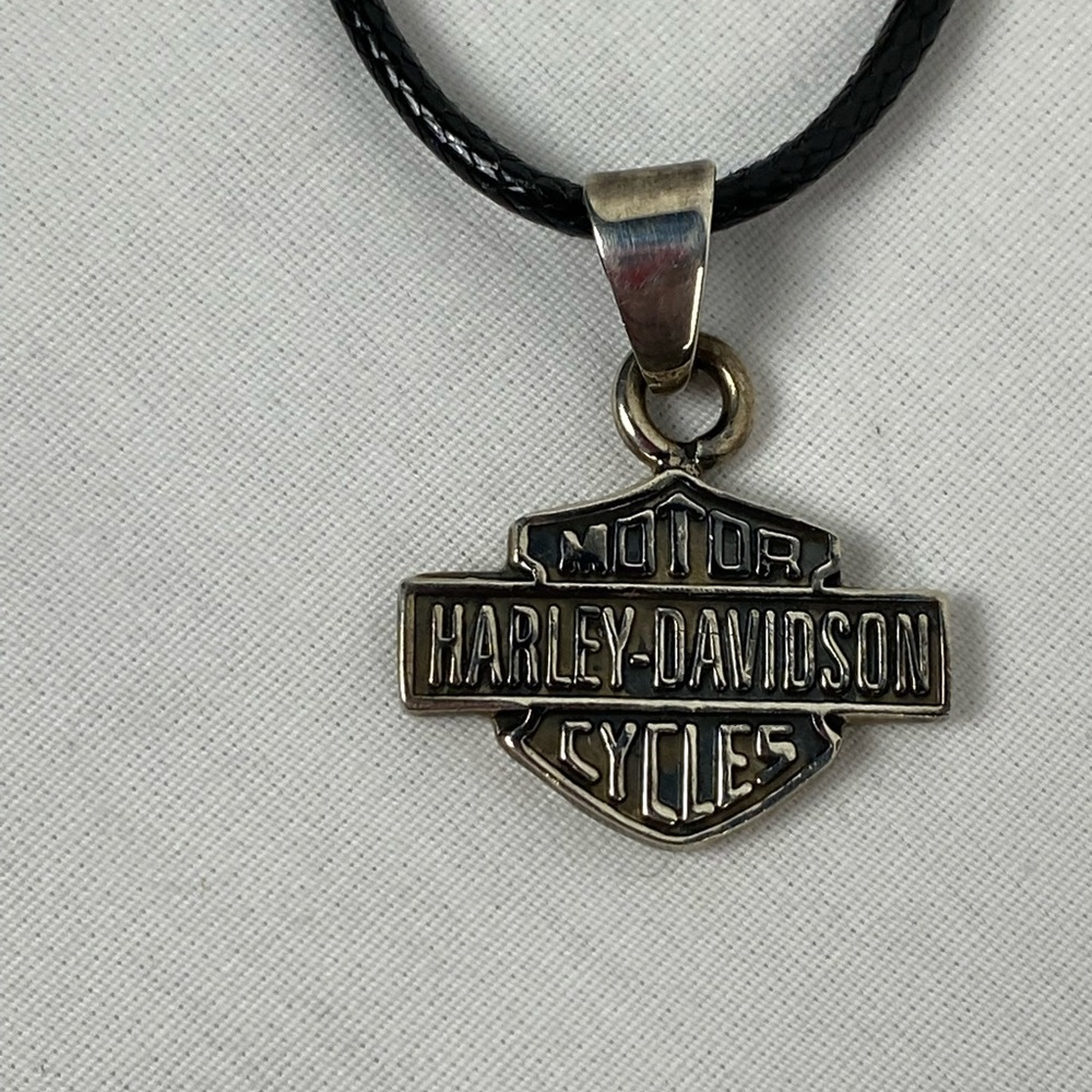 HARLEY DAVIDSON Bar & Shield Necklace Pendant - Silver 925